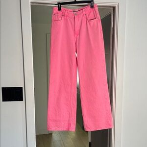 Zara Vibrant Pink The Boogie Pant - Baggy Flare Jeans size 4 💖